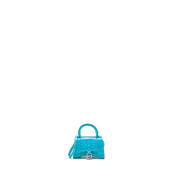 Balenciaga Mini Hourglass embossed calBNkin blue SHW