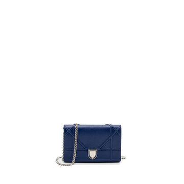 Top quality Dior Top quality DiorAMA WALLET ON CHAIN Leather BLUE