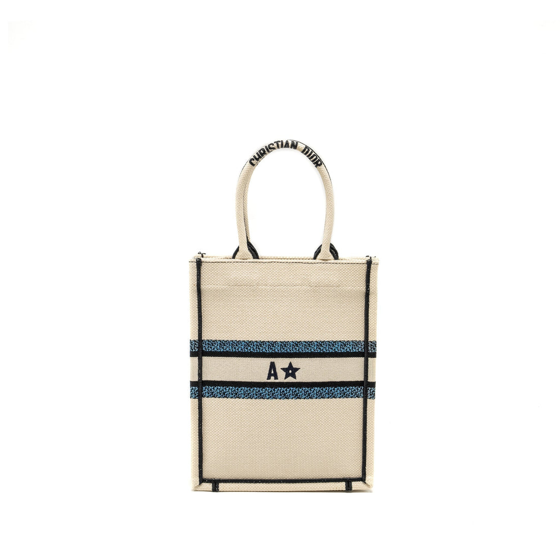 Top quality Dior Vertical Booktote Lucky Star Embroidery White/Multicolour