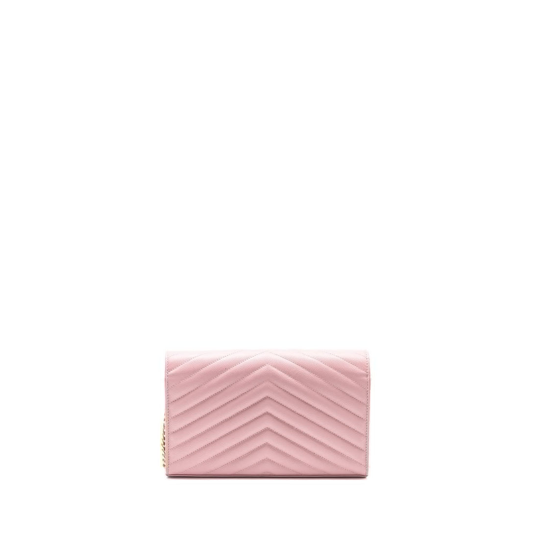 Saint Laurent / YSL Cassandre Matelasse Wallet on Chain Grained CalBNkin PInk GHW