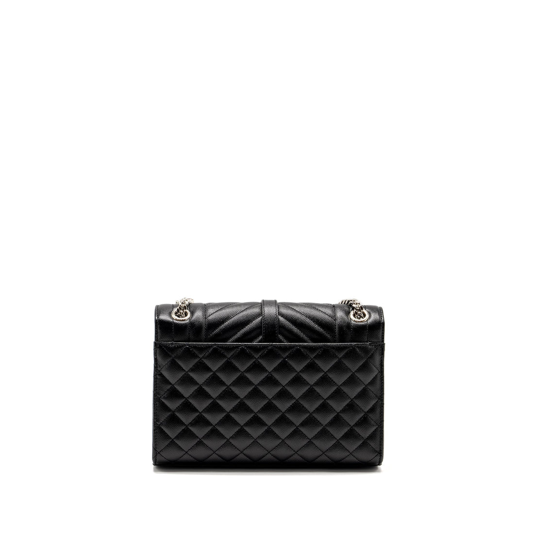 Saint Laurent/YSL Medium Envelope Chain Bag Grained CalBNkin Mix Matelasse Black SHW