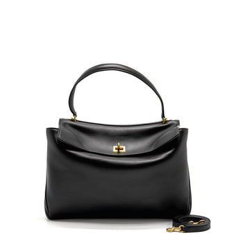 Balenciaga Medium Rodeo Handbag Smooth CalBNkin Black GHW