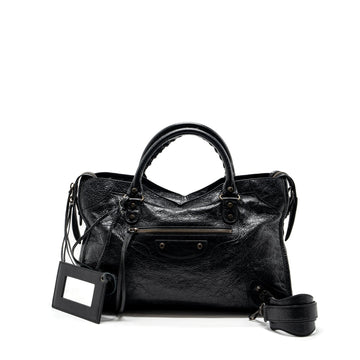 Balenciaga City Bag CalBNkin Black Ruthenium Hardware