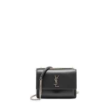 Saint Laurent Medium Sunset Chain Bag CalBNkin Dark Grey Ruthenium Hardware