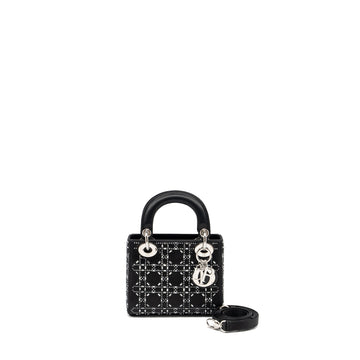 Top quality Dior Mini Lady Top quality Dior Satin Crystal Black