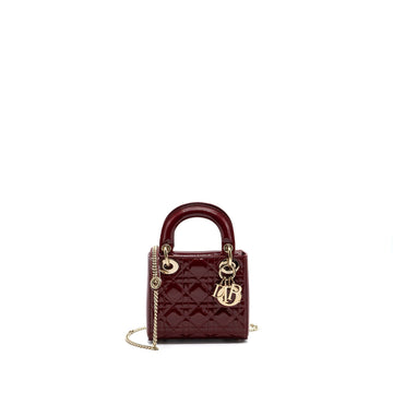 Top quality Dior Mini Lady Top quality Dior Patent Calfskin Red