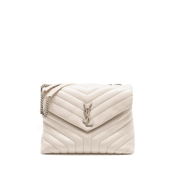 Saint Laurent/YSL Medium Lou Lou Bag CalBNkin White SHW
