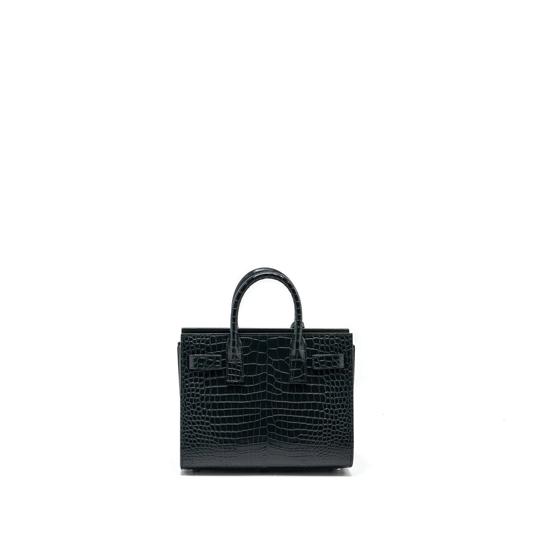 Saint Laurent/YSL Sac de Jour Nano Croc-embossed CalBNkin Dark Green SHW