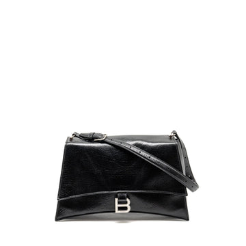 Balenciaga Medium Crush Shoulder Bag CalBNkin Leather Black SHW