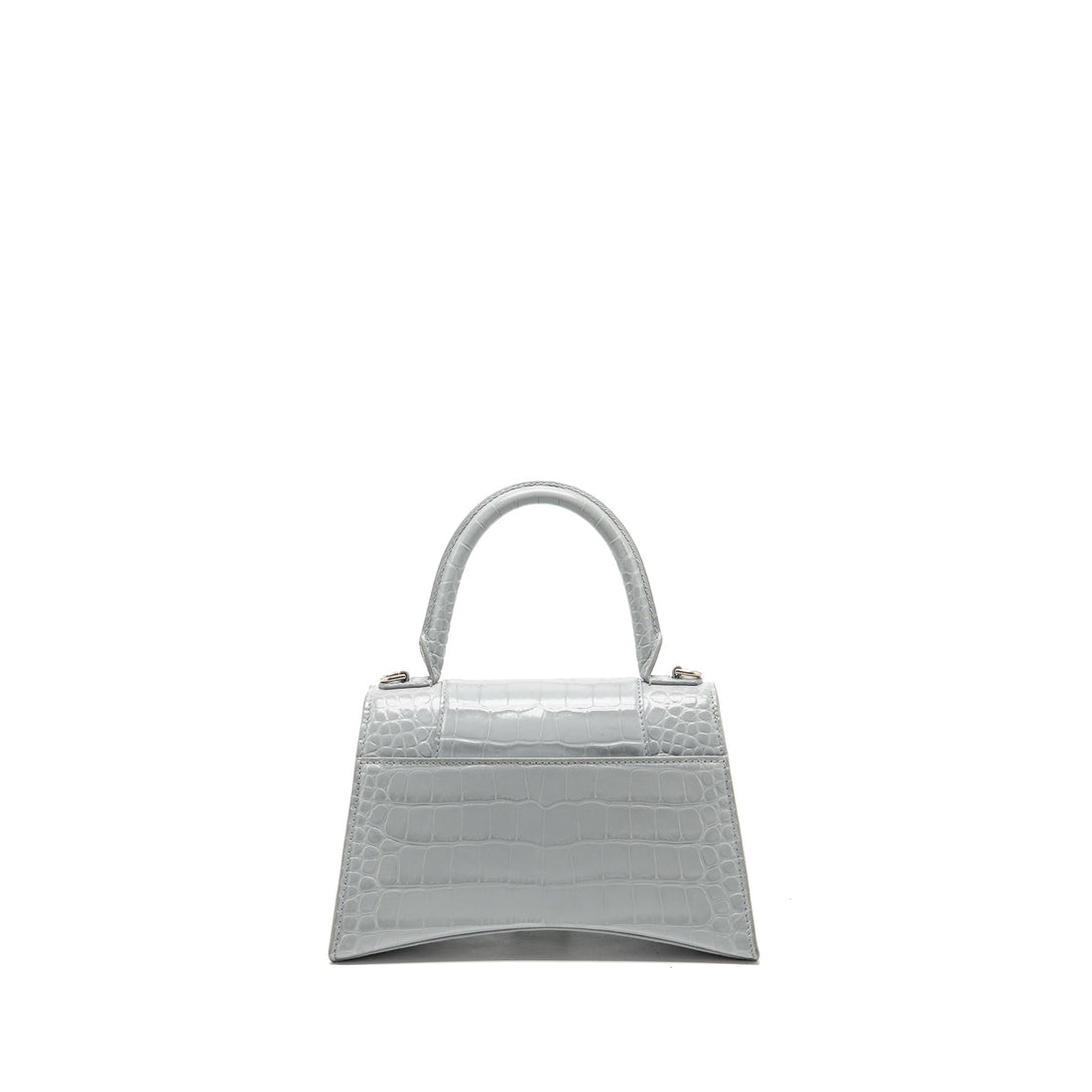Balenciaga Small Hourglass Bag Croc-embossed CalBNkin Grey SHW