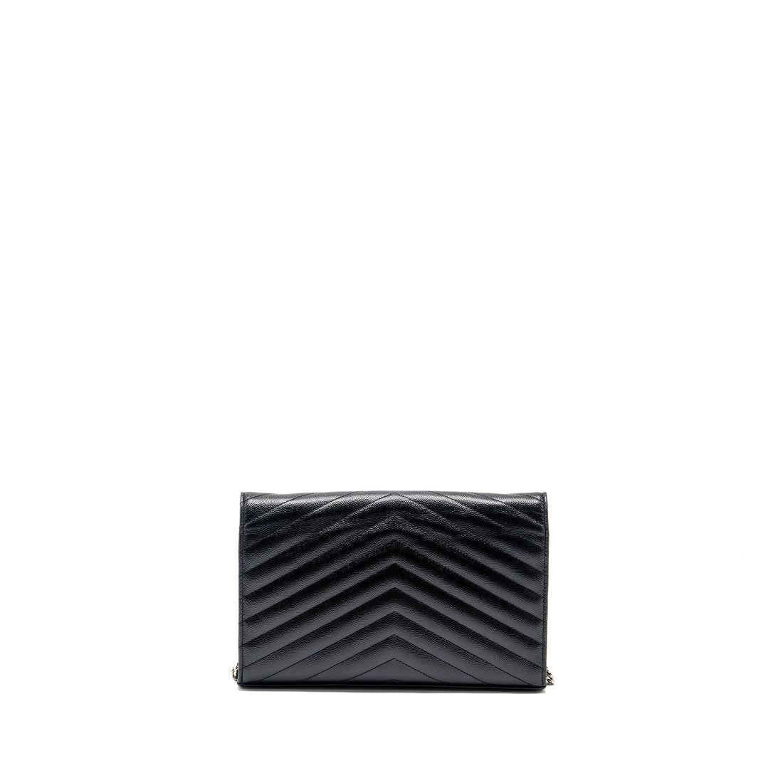 SAINT LAURENT ENVELOP CHAIN BAG GRAINED CALBNKIN BLACK SHW