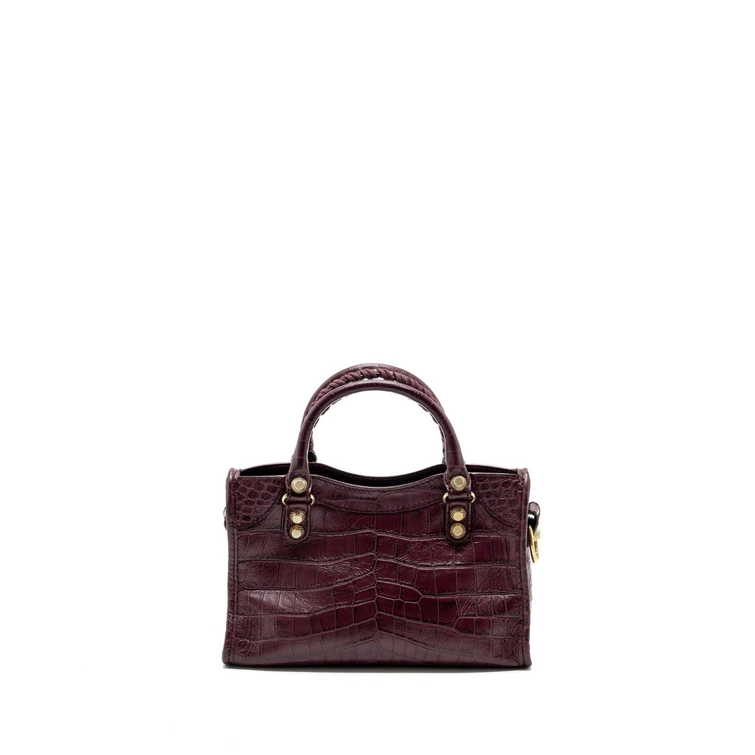 Balenciaga mini city bag croc embossed calBNkin burgundy GHW