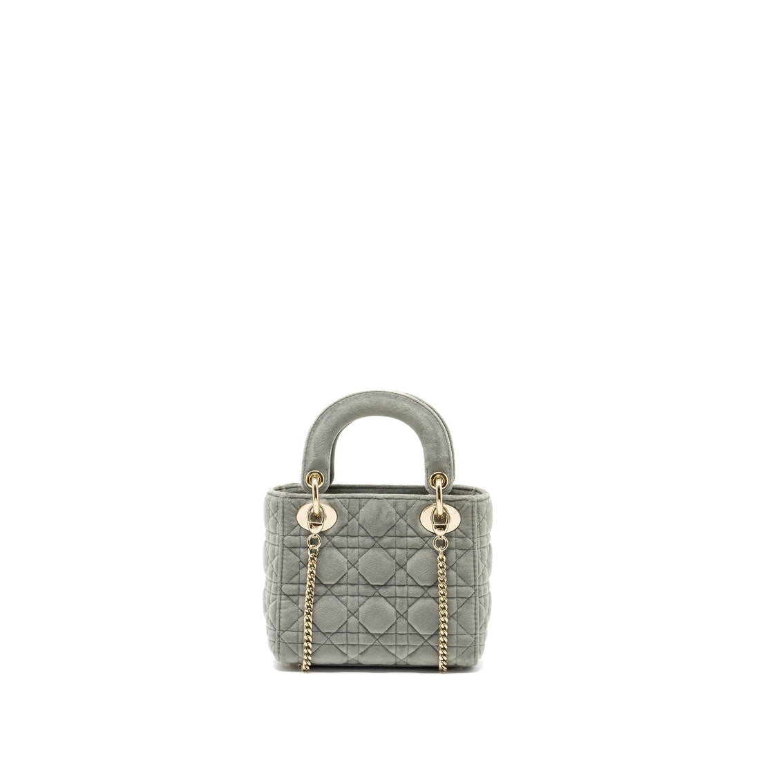 Top quality Dior Mini Lady Top quality Dior Velvet Light Grey