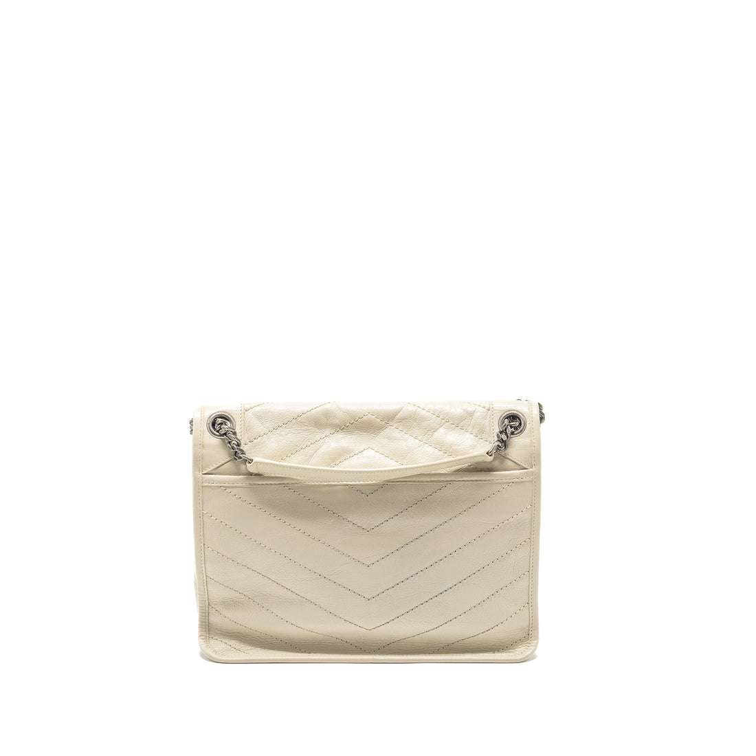 Saint Laurent/ YSL Medium Niki CalBNkin White SHW