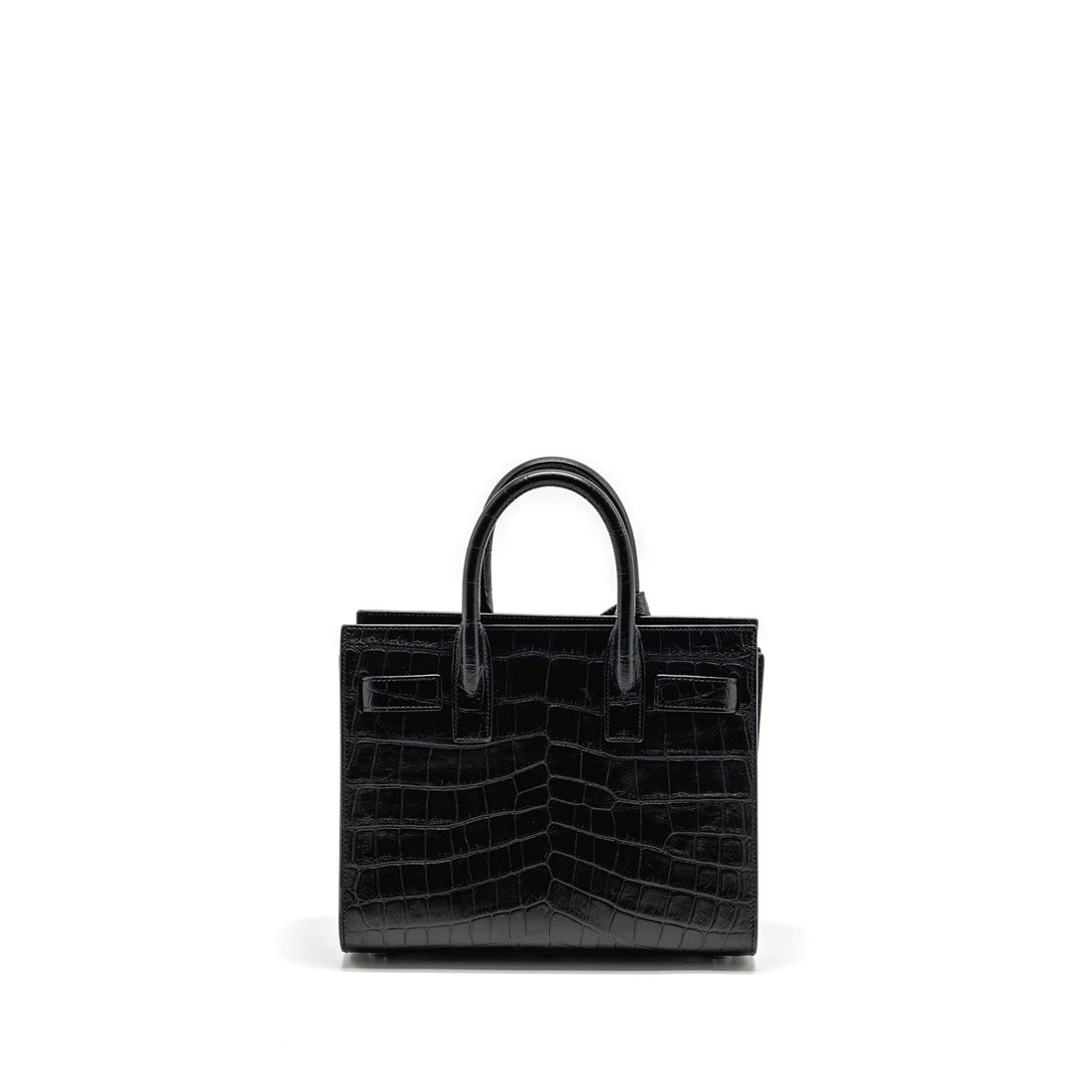 Saint Laurent Nano Sac De jour croc embossed calBNkin black SHW