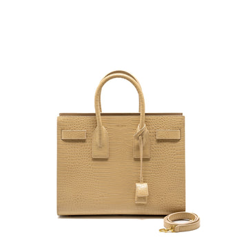Saint Laurent /Ysl Sac De Jour Croc-Embossed CalBNkin Beige GHW
