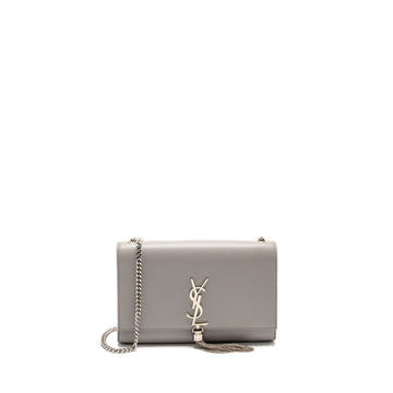 Saint Laurent/YSL Medium Kate Bag CalBNkin Grey SHW