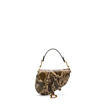 Top quality Dior Mini Saddle Bag Python Multicolour