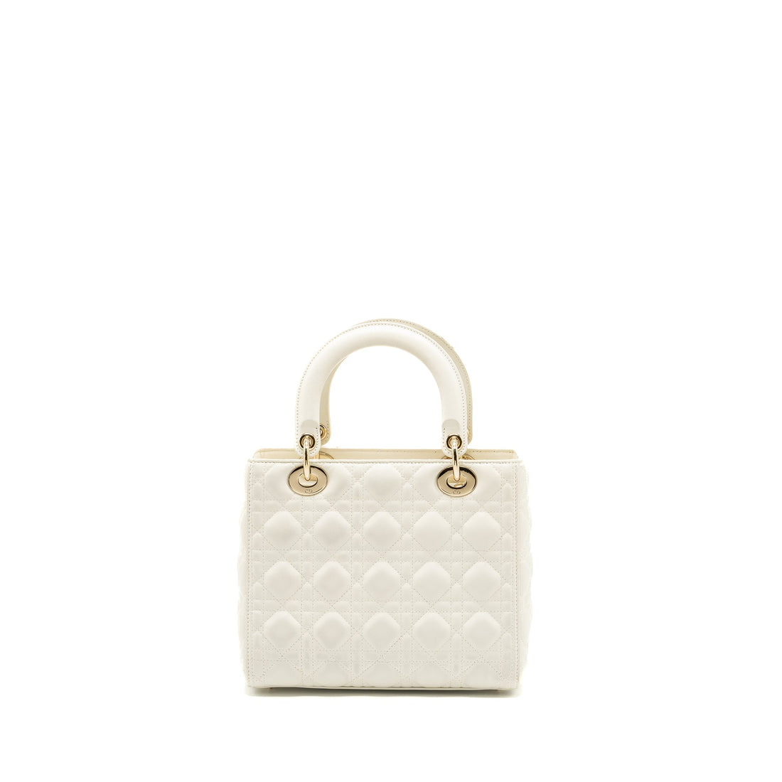 Top quality Dior Medium Lady Top quality Dior bag lambskin white
