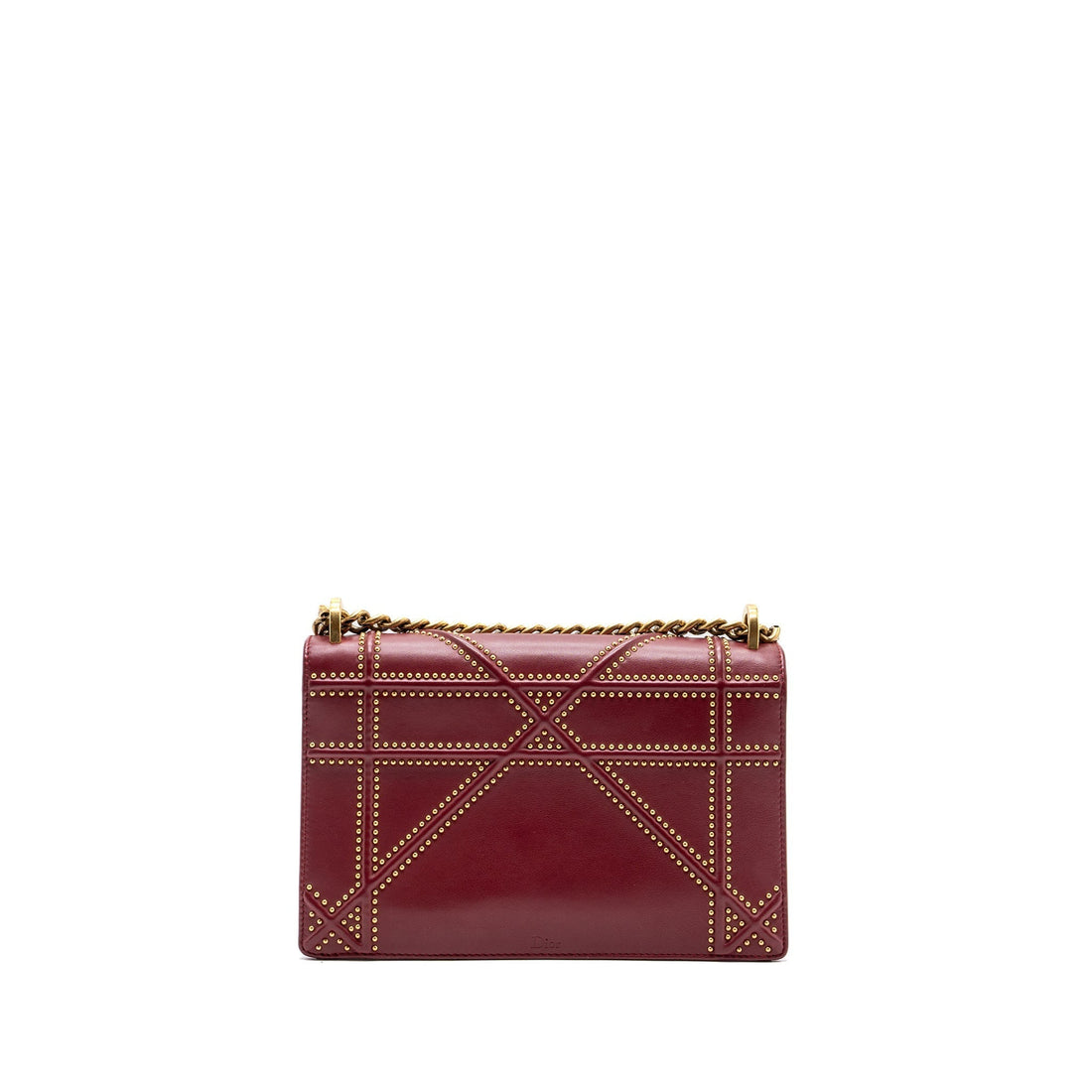 Top quality Dior medium Top quality Diorama studded lambskin red