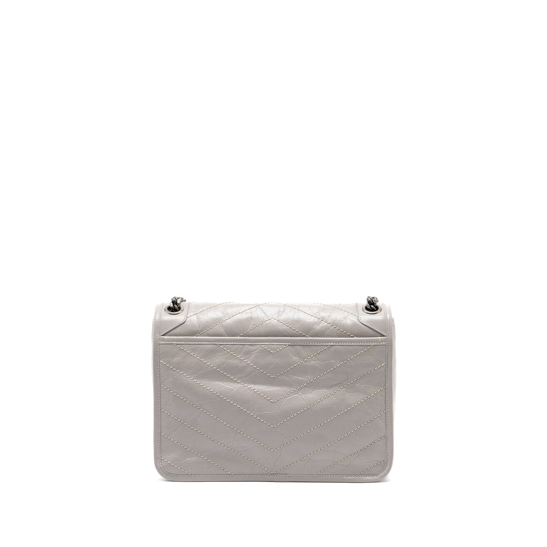 Saint Laurent Medium Niki Bag CalBNkin Grey Ruthenium Hardware
