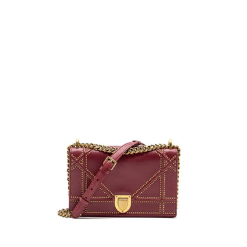 Top quality Dior medium Top quality Diorama studded lambskin red