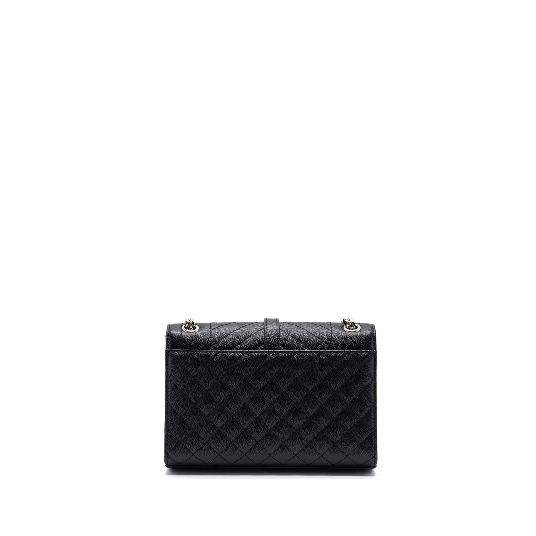 Saint Laurent/YSL Envelope Medium Chain Bag Grained CalBNkin Mix Matelasse Black SHW