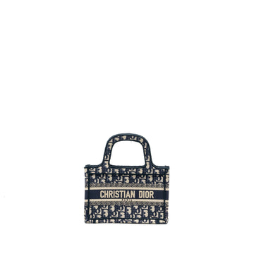 Top quality Dior MINI BOOK TOTE BLUE OBLIQUE EMBROIDERY