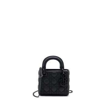 Top quality Dior mini lady Top quality Dior cannage calfskin black with black hardware