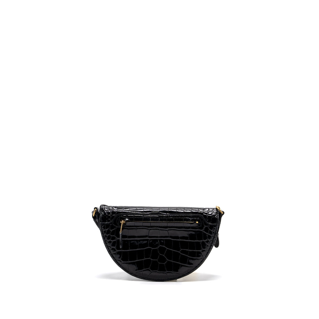 Balenciaga SOUVENIR BELT BAG Croc-Embossed CalBNkin Black GHW