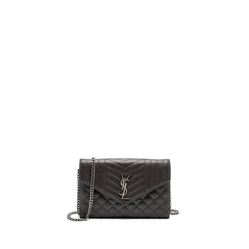 Saint Laurent/YSL Envelop Chain Bag CalBNkin Dark Grey SHW