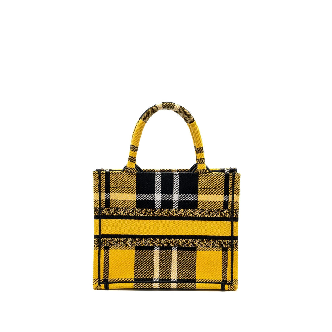 Top quality Dior small book tote canvas yellow / black