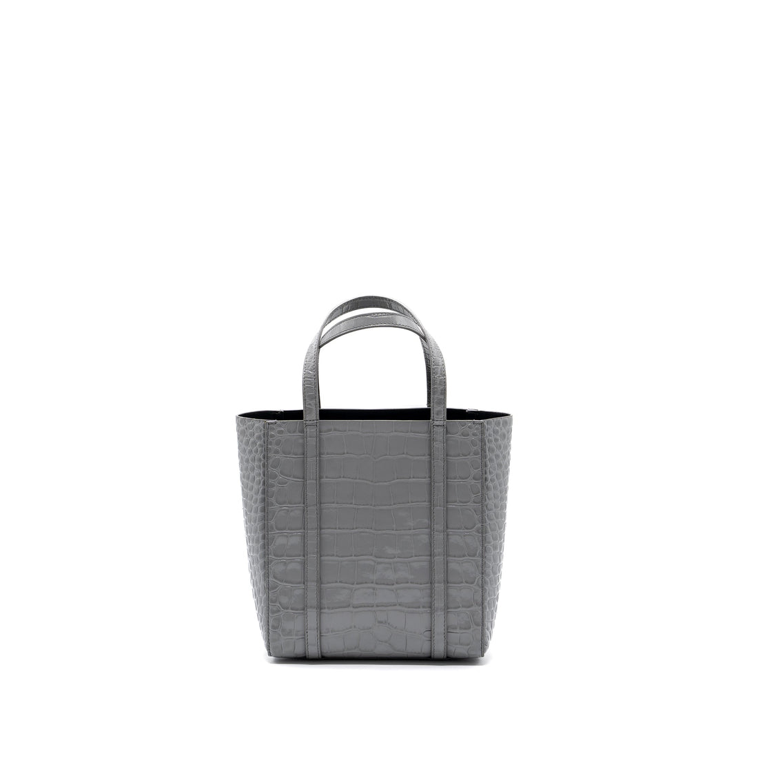 Balenciaga XXS Everyday Tote Bag CROC-EMBOSSED calBNkin Grey SHW