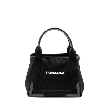 Balenciaga Cabas Logo Tote Bag Canvas/ CalBNkin Black SHW