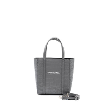 Balenciaga XXS Everyday Tote Bag CROC-EMBOSSED calBNkin Grey SHW