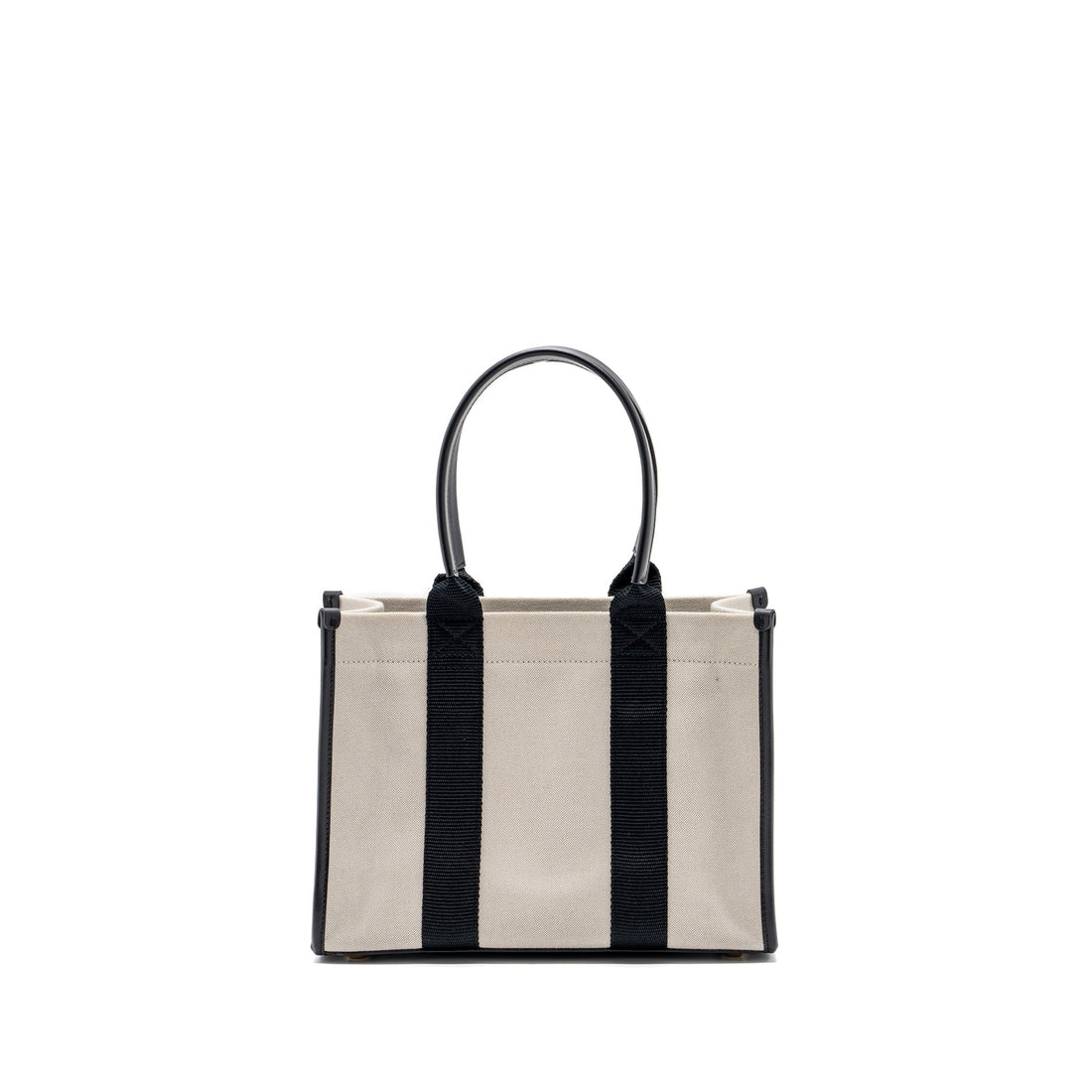 Balenciaga Small Tote Bag Canvas/ Leather Black/White GHW