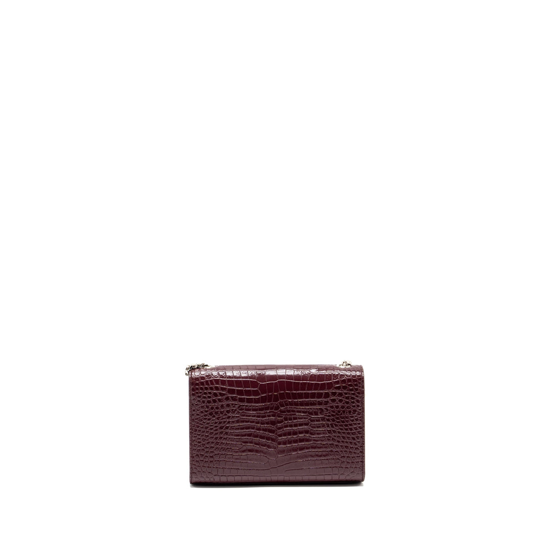 Saint Laurent/YSL Kate Bag Croc Embossed CalBNkin Burgundy SHW