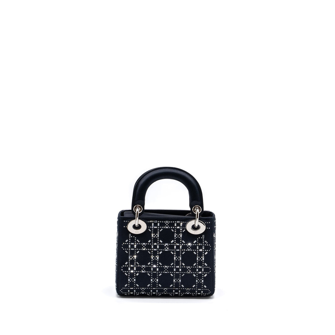 Top quality Dior Mini Lady Top quality Dior Satin Crystal Dark Blue