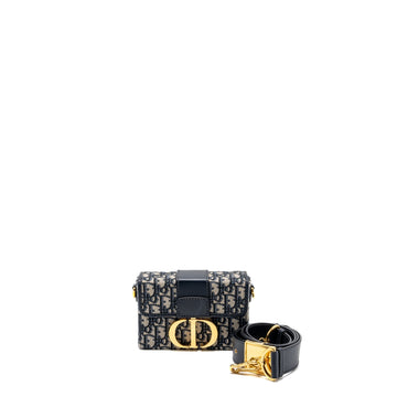 Top quality Dior 30 Montaigne mini box bag blue oblique canvas