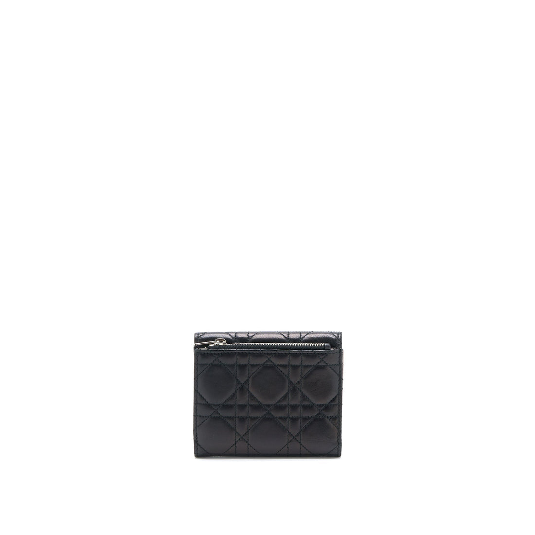 Top quality Dior Compact Wallet Lambskin Black/Pink