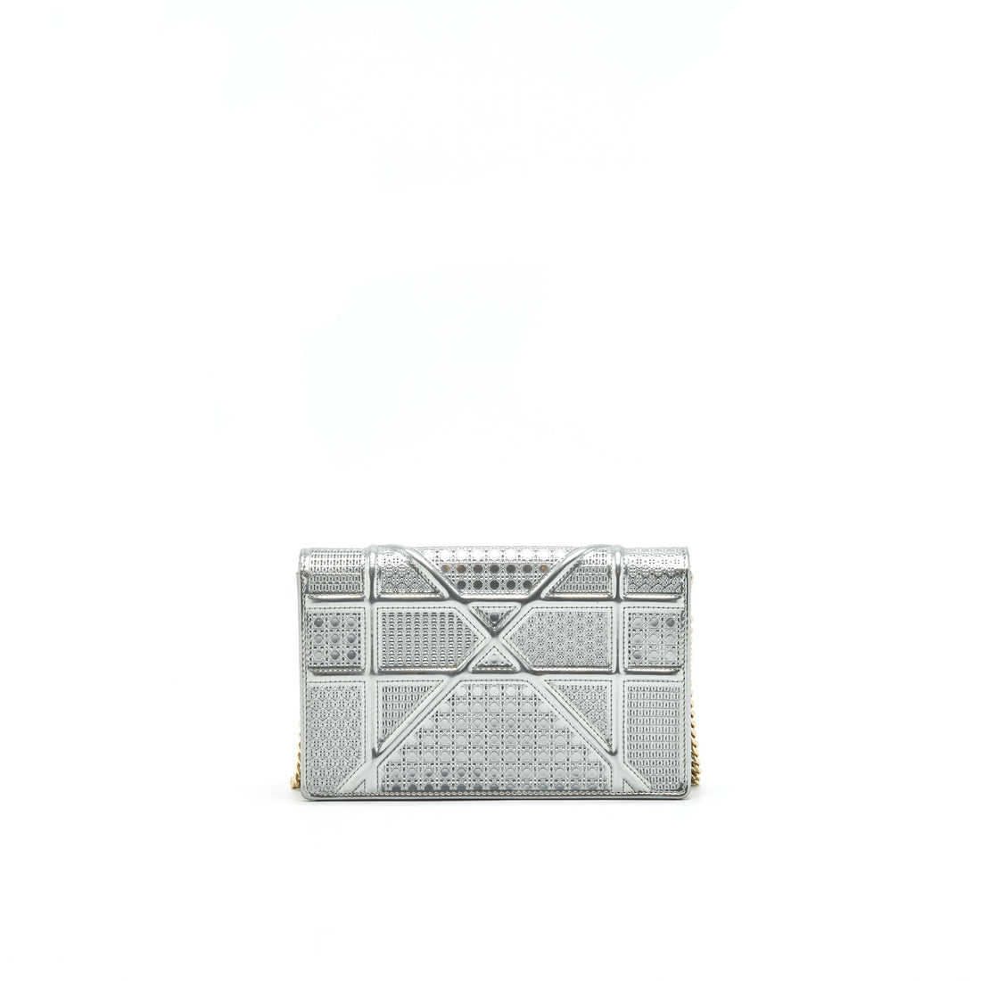 Top quality Dior Top quality Diorama Wallet on Chain Metallic Silver