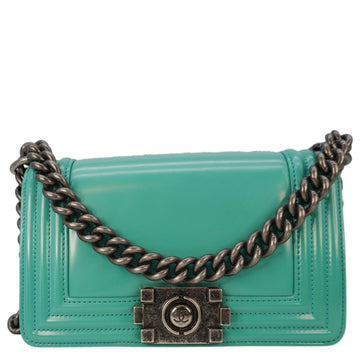 Chanel Boy Small  Leather Shoulder Bag Green