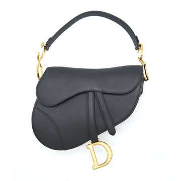 Top quality Dior Medium Saddle Bag Grained Calfskin Black