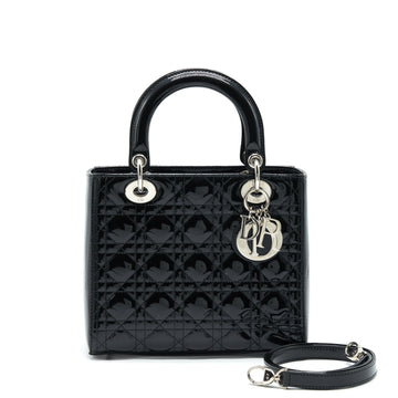 Top quality Dior Medium Lady Top quality Dior Patent Leather Black