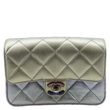 Pearl Street Bags Chanel Gradient Metallic Quilted Calfskin Leather Clutch Bag Silver