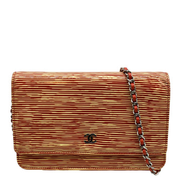 Pearl Street Bags Chanel CC WOC Leather Wallet On Chain Crossbody Bag Red