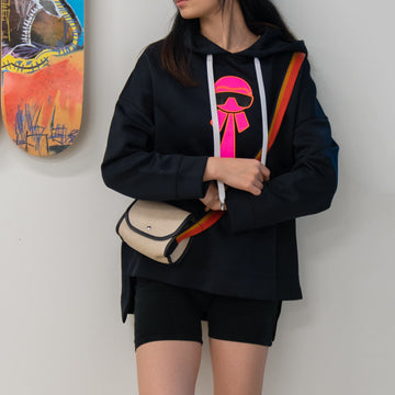 Fendi Black Neoprene Reflective Karlito Detailed Hoodie TWS