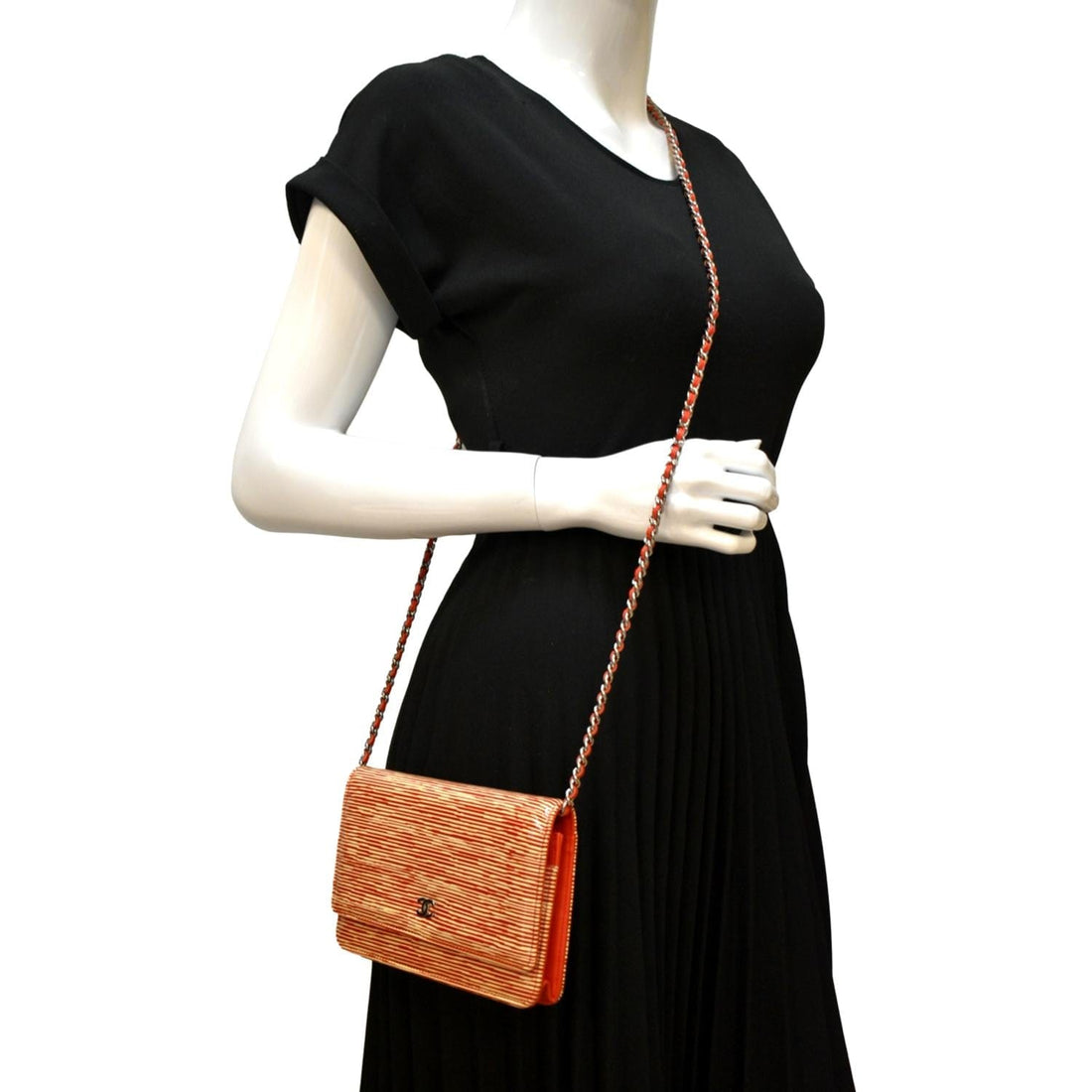 Pearl Street Bags Chanel CC WOC Leather Wallet On Chain Crossbody Bag Red