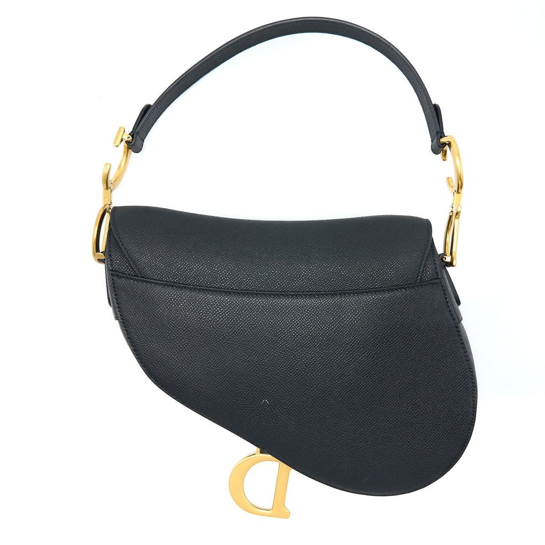 Top quality Dior Medium Saddle Bag With Strap Grained Calfskin Black