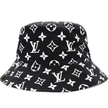 Louis-vuitton Nylon Monogram Reversible Bob Bucket Hat Black White Size M